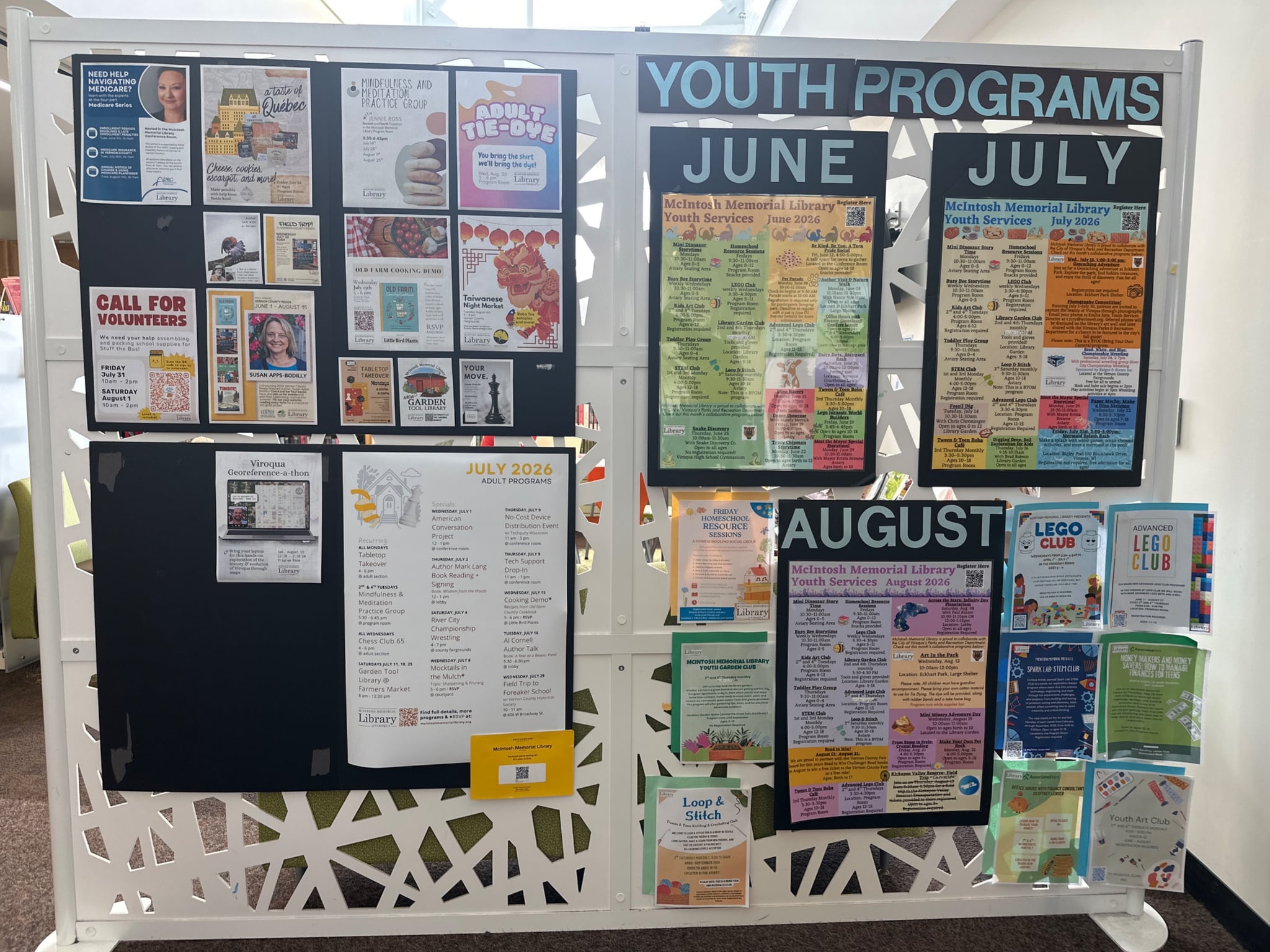 McIntosh Memorial Library bulletin board